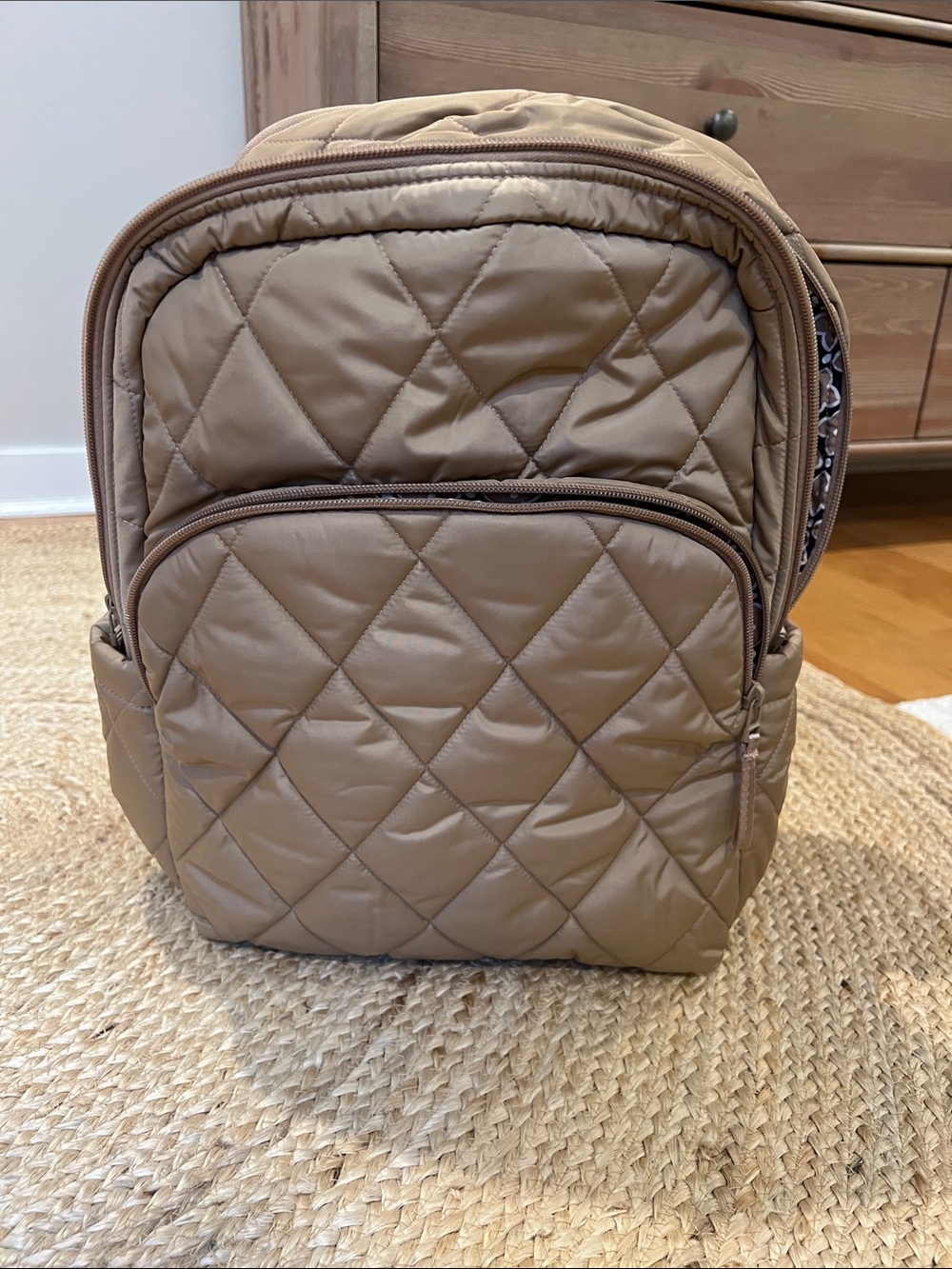 Vera Bradley Quilted Taupe Backpack